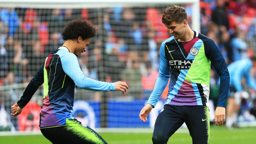 IMPRESSED: The unique jersey has put a smile on the faces of Leroy Sane and John Stones.