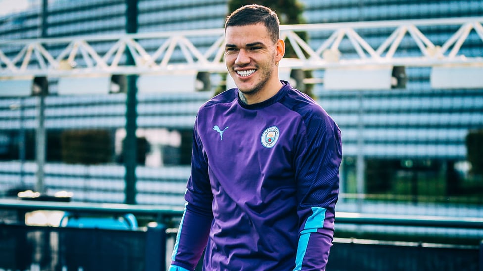 HAPPY TO BE BACK : Ederson flashes a smile our way.