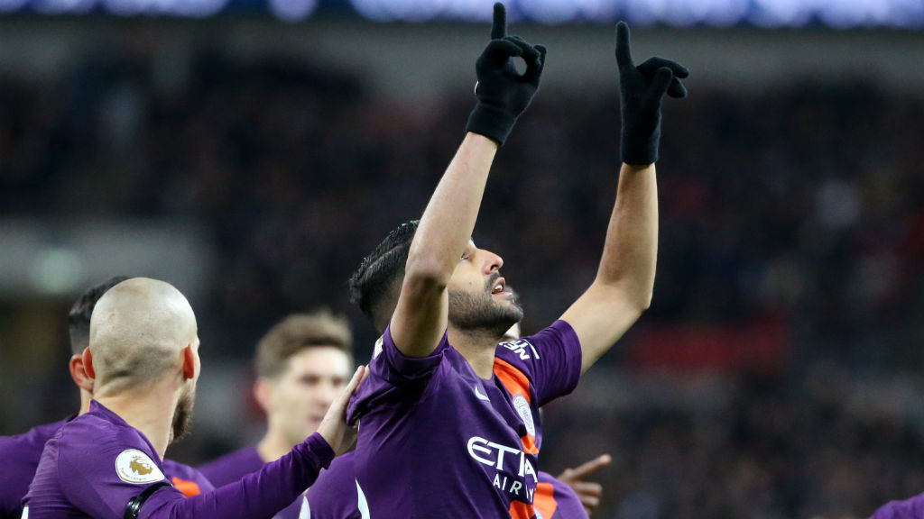 MAHREZ: Riyad celebrates after his early goal.