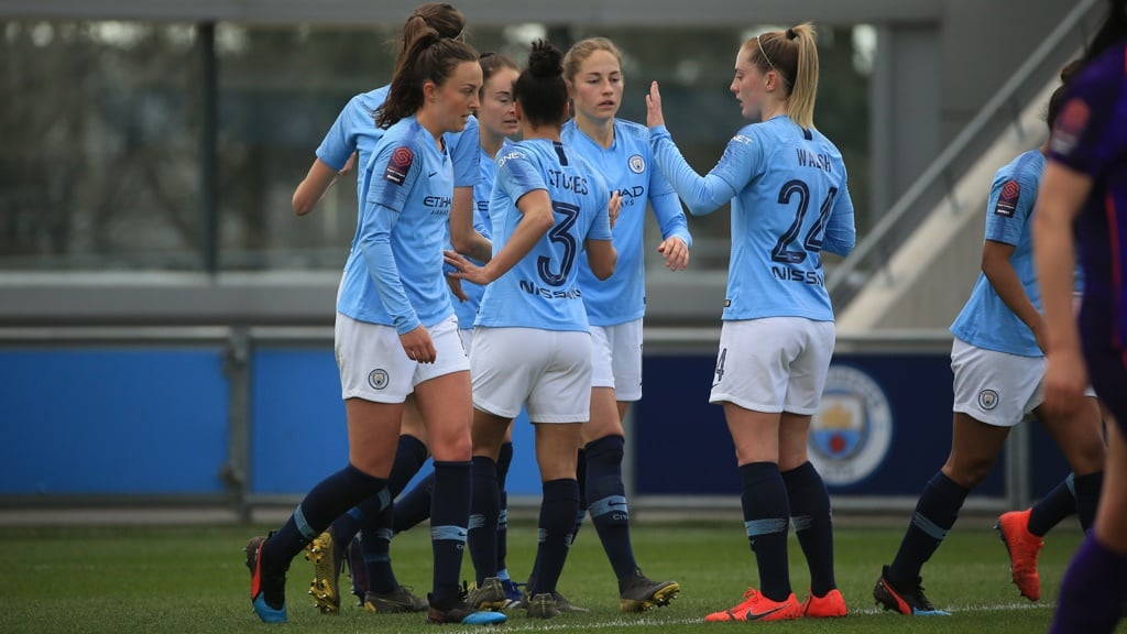 OPENER: City celebrate Janine Beckie's first-half strike