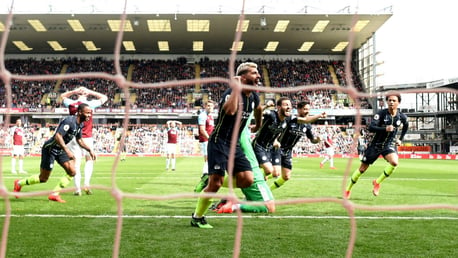 MILESTONE: Sergio Aguero celebrates his 20th Premier League goal of the season.