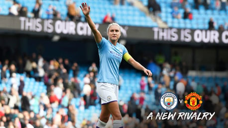 SKIPPER: Steph Houghton salutes the crowd at the Etihad.