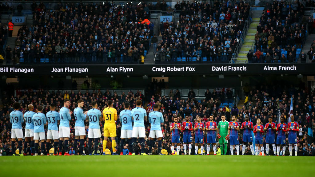 IN MEMORIAM : A minute's silence was help pre-match to remember all those connected to City who lost their lives in 2018