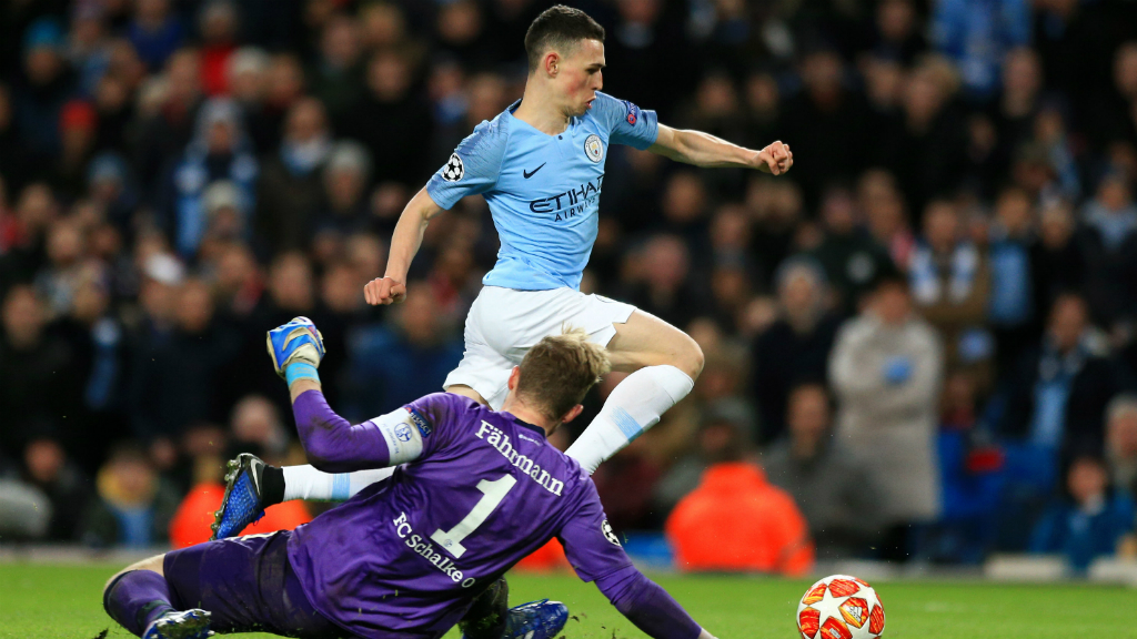 PHIL OF THE FUTURE : Youngster Phil Foden gets in on the act, rounding the 'keeper and slotting home!