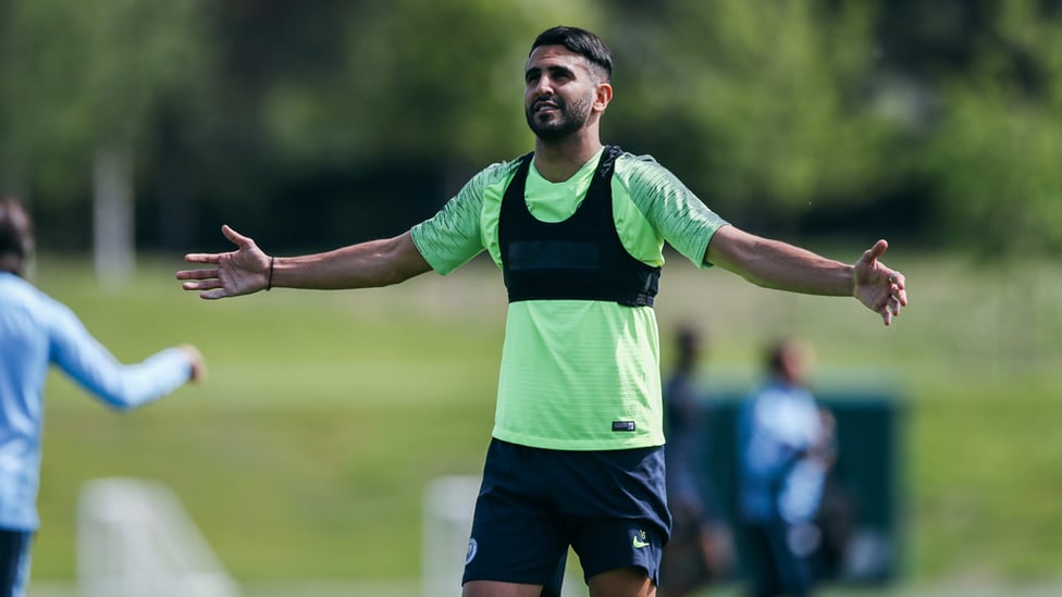 WARMING UP : Riyad Mahrez can't believe the weather