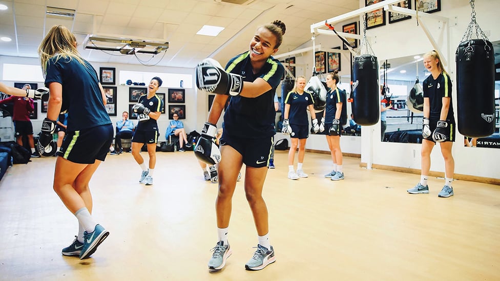 PLEASED AS PUNCH : Nikita Parris in familiar territory - her sister Natasha Jonas is a professional boxer