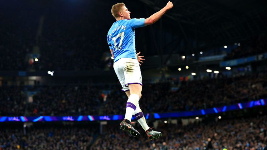 DE BRUYNE DELIGHT : Our brilliant Belgian clearly enjoyed his goal in our last home game