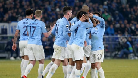 City team-mates congratulate Sterling on incredible last-minute winner