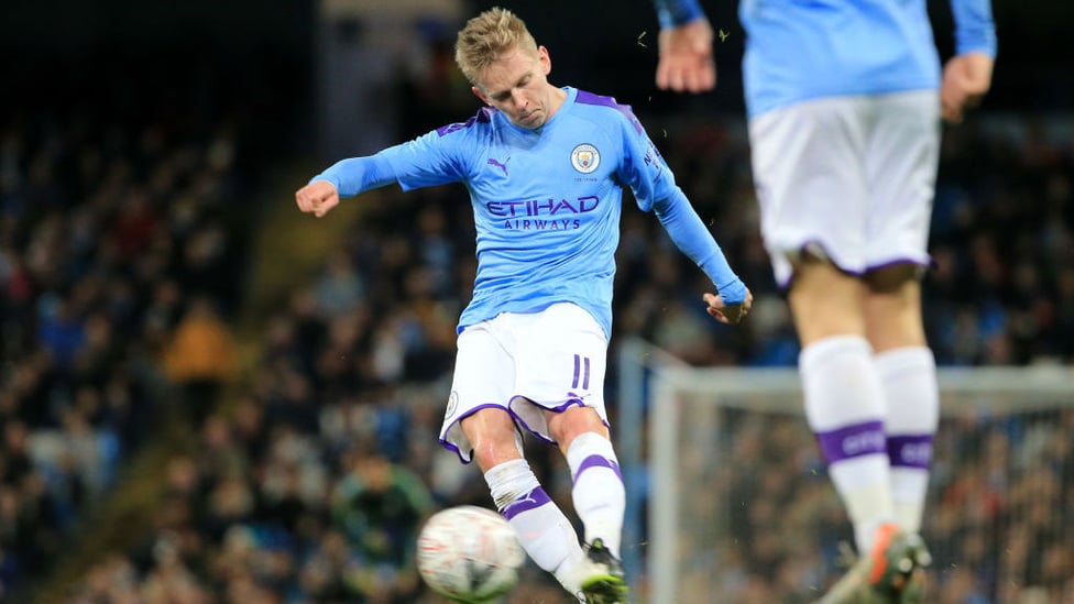 STRIKE ONE : Oleks Zinchenko fires home to open the scoring