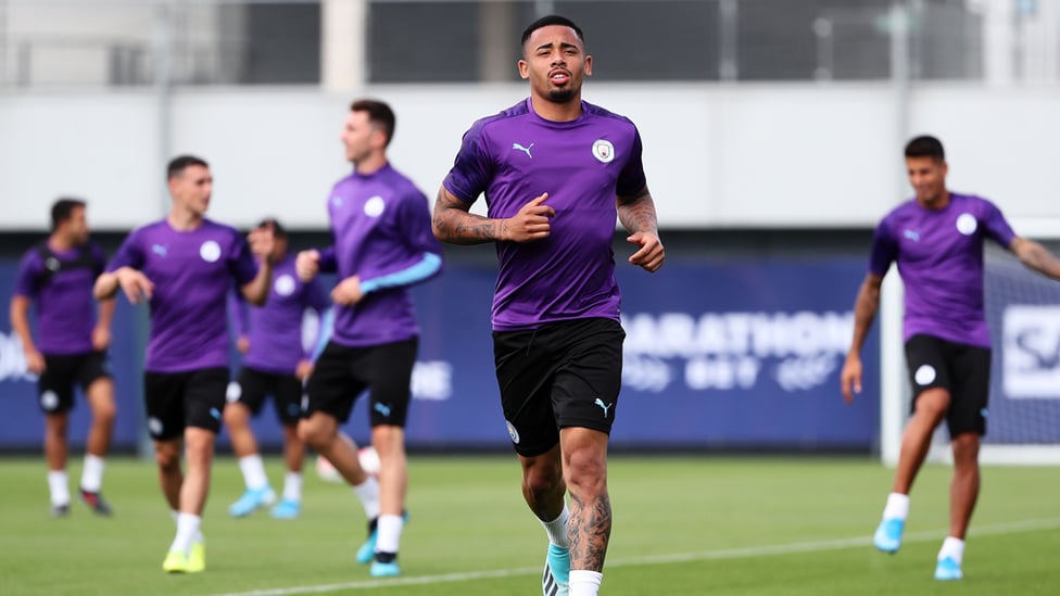 FOCUSSED : Gabriel Jesus prepares for West Ham.