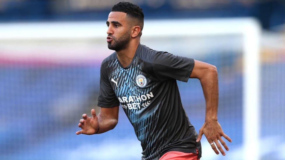 FOCUS : Mahrez has his game face on as final preparations come to a close.