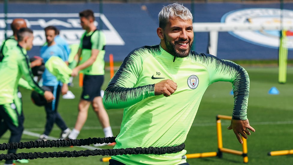 SUN AND GAMES : The ever-playful Sergio Aguero