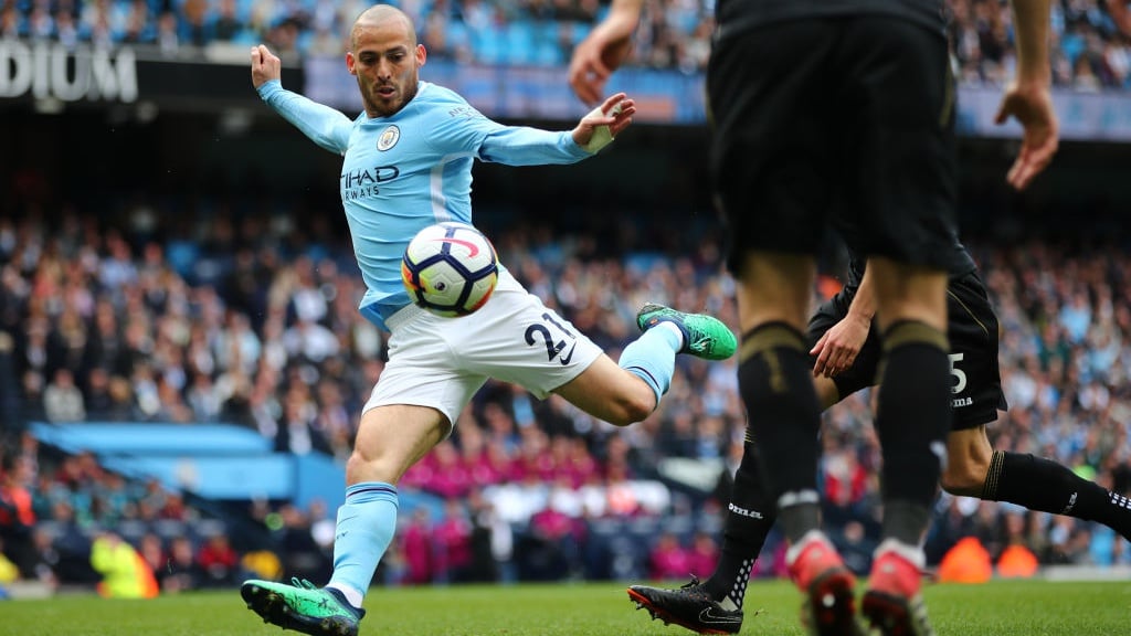 TECHNIQUE: David Silva fires City into an early lead.