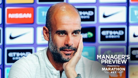 PEP TALK: The boss addressed the press on Friday afternoon ahead of this weekend's game at Wolves 