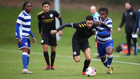 WING COMMAND: Sam Edozie in action for City Under 18s in our U18 PL Cup semi-final win at Reading