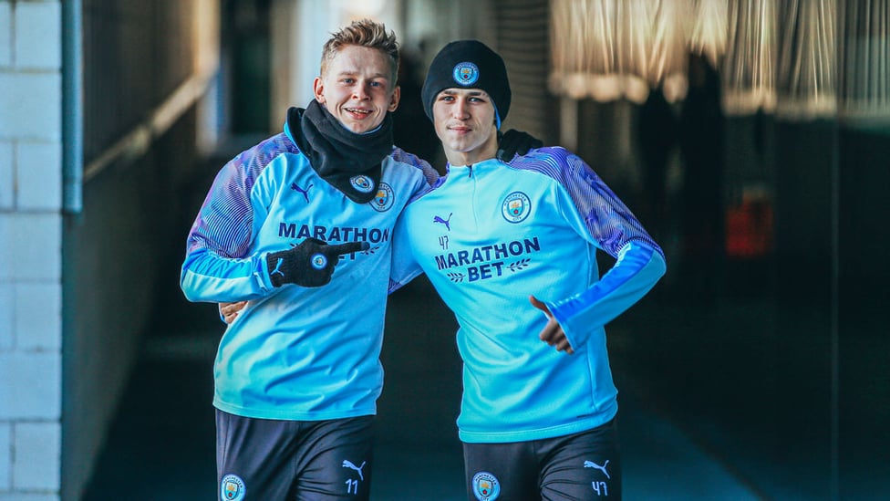 DYNAMIC DUO : Oleksandr Zinchenko and Phil Foden pose for the camera