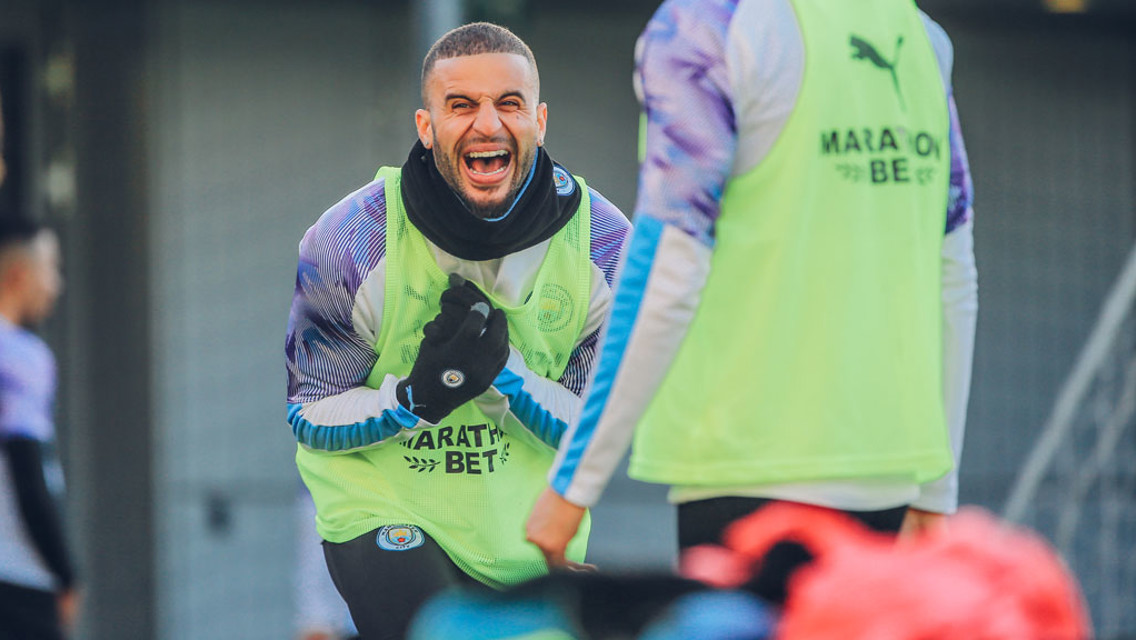 HILARIOUS: Walker can't keep in his laughter.