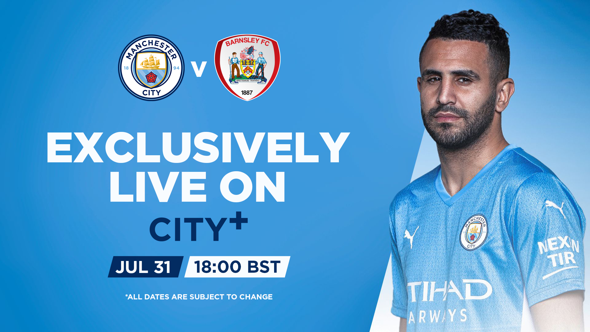  City to host Barnsley in pre-season friendly live on CITY+