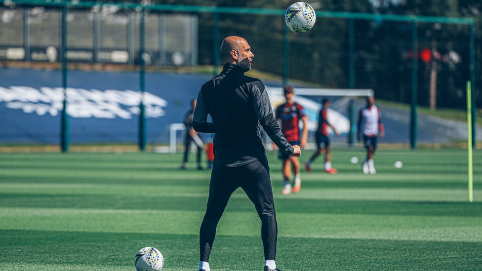 BOSSING IT: Pep Guardiola shows off his skills