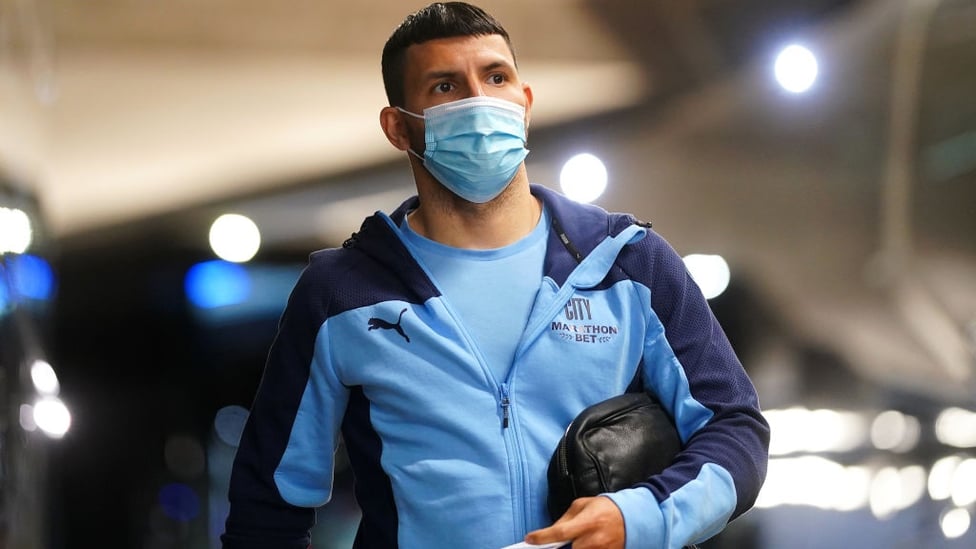 ONE LAST TIME : Aguero arrives at the Etihad for a match for the final time.