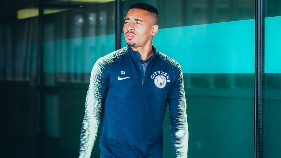 BRAZILIAN STAR : Gabriel Jesus remains focused ahead of training.