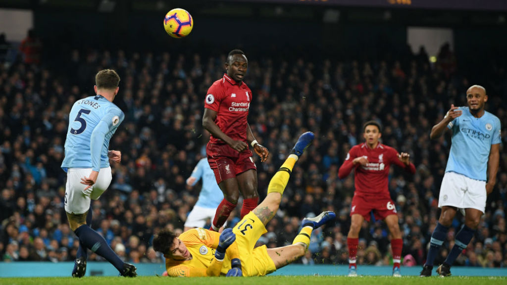 RED ALERT : John Stones and Ederson combine to try and keep out Sadio Mane
