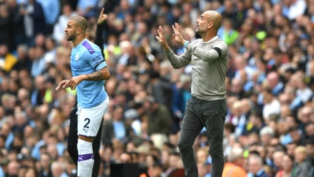 NEW ROLE: Pep Guardiola has not ruled out utilising Kyle Walker as a centre-back in Aymeric Laporte's absence.