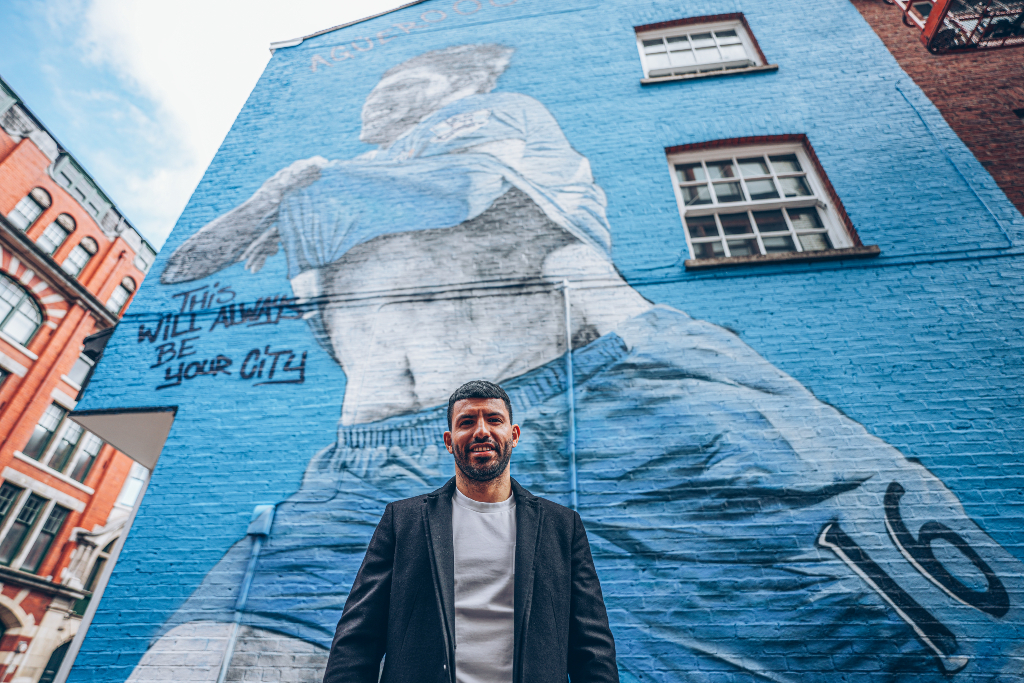 Aguero mural unveiled in Manchester