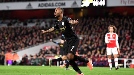SWEET 16: Raheem Sterling strokes home his 16th of the season to put City 2-0 up
