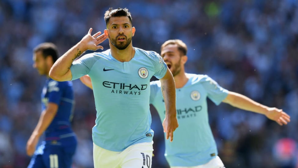 LANDMARK : Sergio Aguero creates another slice of history after claiming his 200th goal for City against Chelsea in the Community Shield