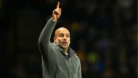 TALKING POINT: Pep Guardiola fires out some instructions to his players