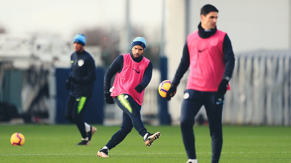 ON TARGET : Sergio Aguero.