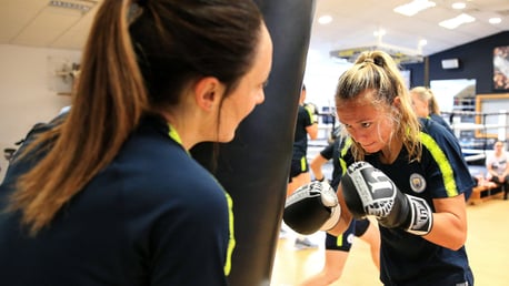 RIGHT HOOK: The team took in a different kind of training in preparation for the new WSL campaign