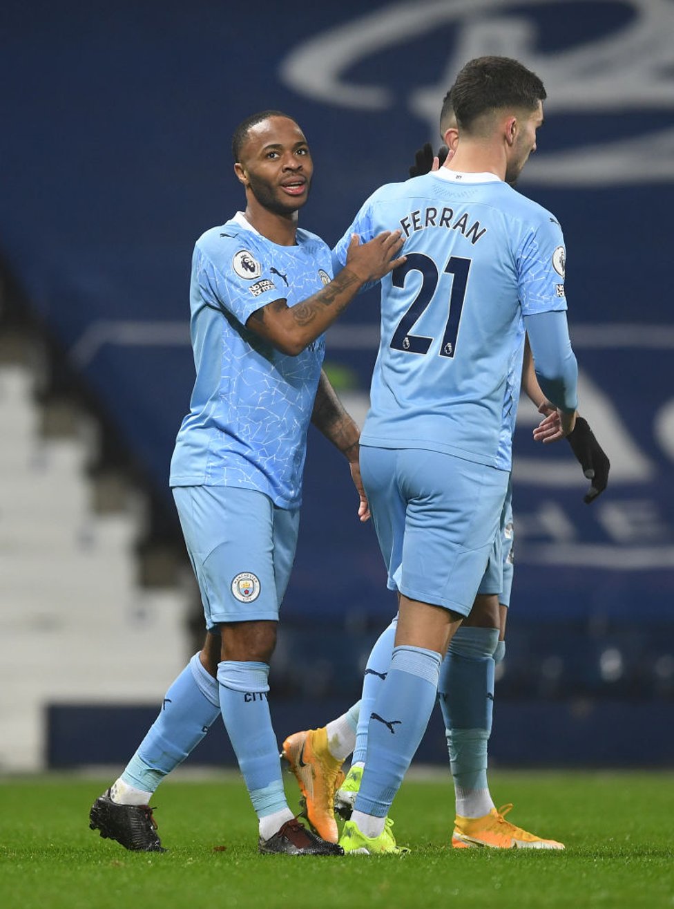 STERLING WORK : The Englishman celebrates getting his name on the scoresheet.