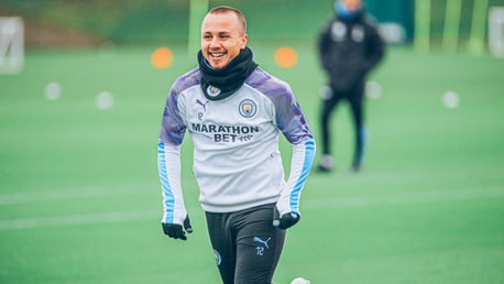 SINGING IN THE RAIN: The weather doesn't seem to bother Angelino