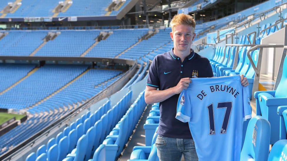 NEW RECRUIT : Taking a tour of the Etihad as he was unveiled as a City player.