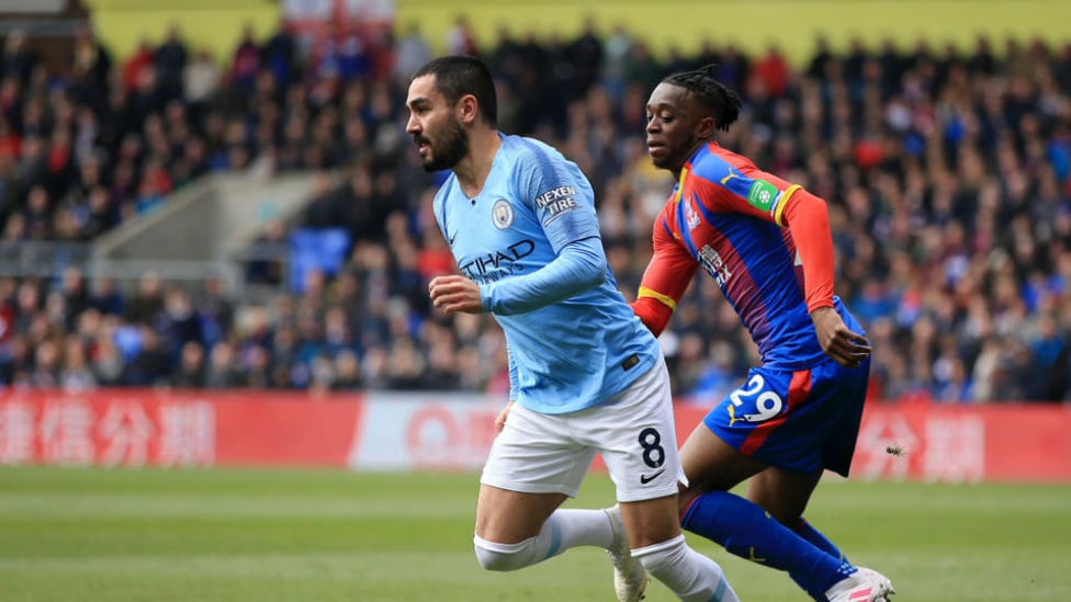 ON THE RUN : Ilkay Gundogan chases after the ball.