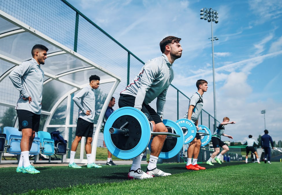 WEIGHT FOR IT: Patrick Roberts goes through a strength exercise