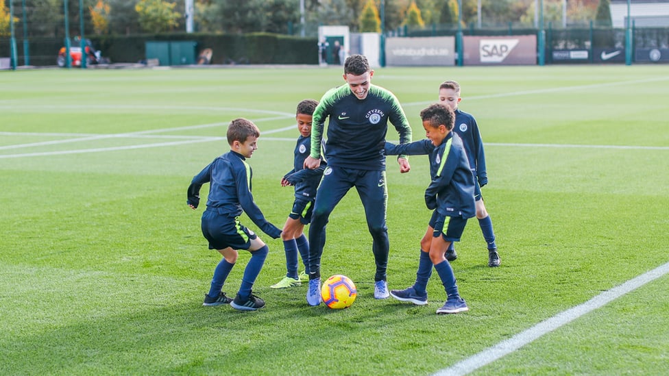 PHIL FODEN : Training with the youngsters.