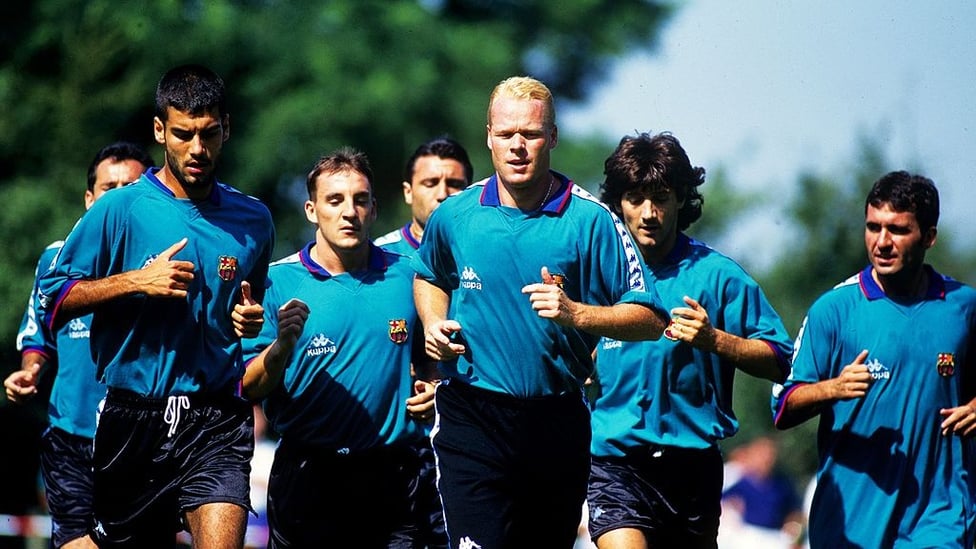 BREAKTHROUGH  : Guardiola breaks into the Barcelona first team in 1990, ahead of a period of unprecedented success