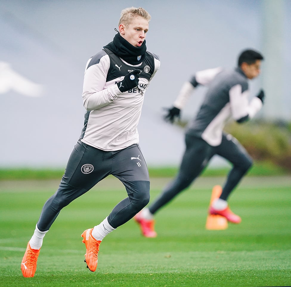 ON THE RUN: Oleksandr Zinchenko turns on the power