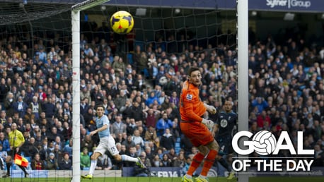 OFF THE MARK: Jesus Navas scored his first City goal against Spurs back in 2013.