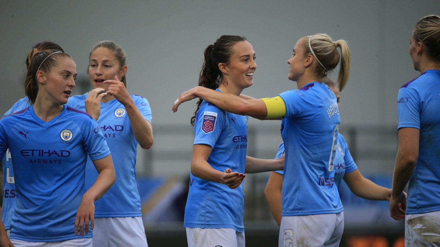 BIG WIN: Caroline Weir celebrates her second and City's fourth against Leicester.