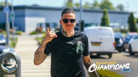 BRAZIL NUT: Ederson plays up to the camera