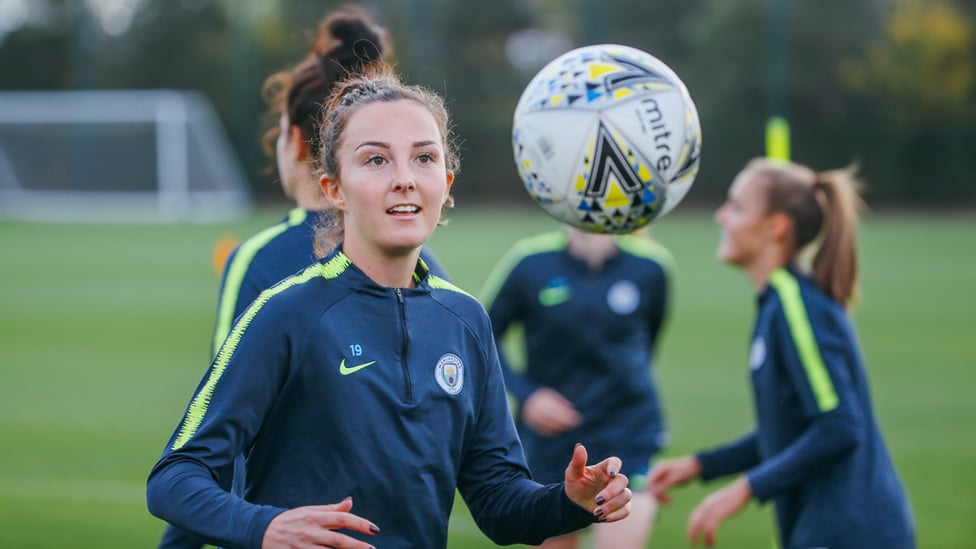 READY FOR ACTION : Caroline Weir prepares for Sunday's clash.