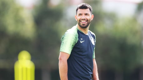 BACK: Sergio Aguero returned to training at the CFA this afternoon 