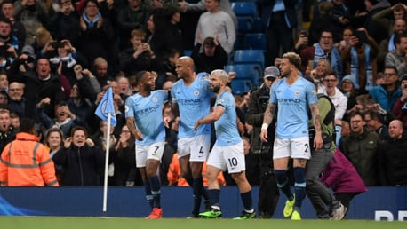 LEGEND: Vincent Kompany enhanced his status with a wonder goal in the win over Leicester