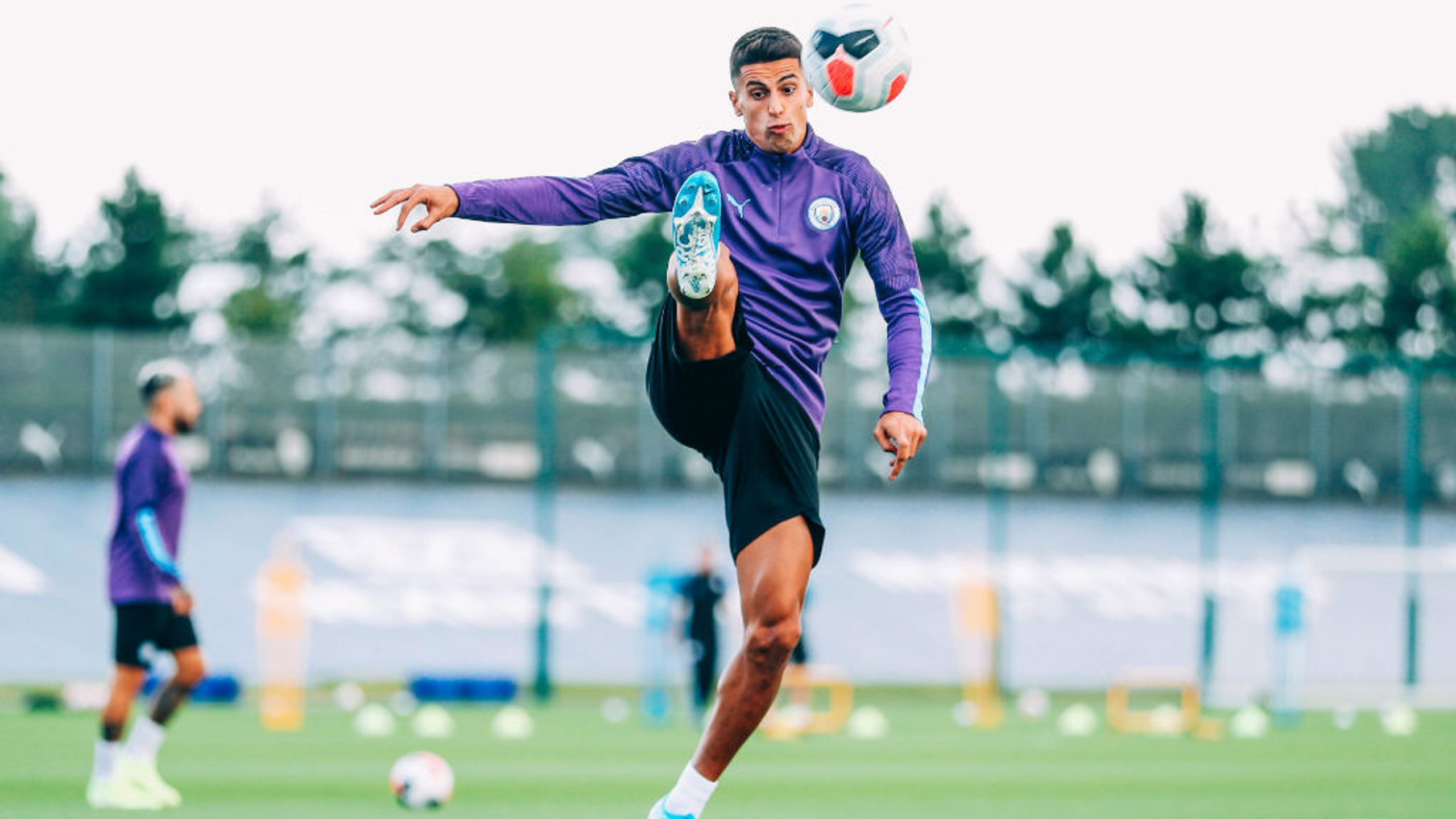 Training: Joao Cancelo is put through his paces!