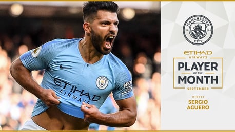 Aguero voted September Etihad Player of the Month
