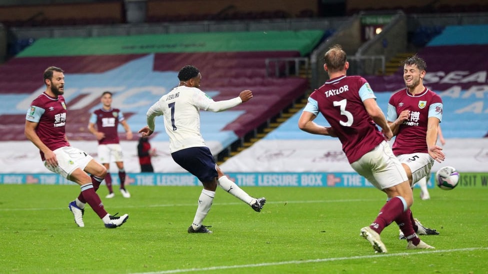 OPENER : Raheem Sterling fires City in front.